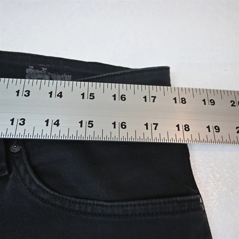 34 Heritage 36x36 Black Brushed Stretch Denim Straight 5 Pocket Mens Jeans